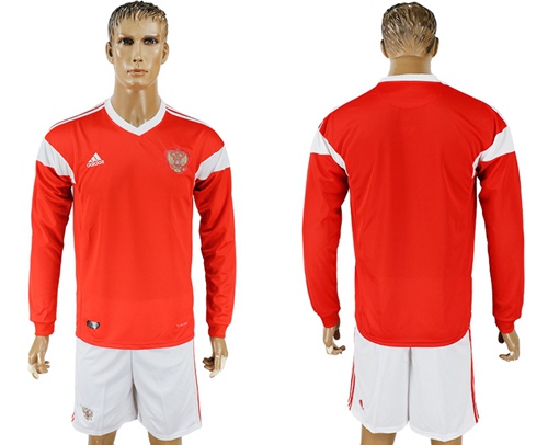 Russia Blank Red Home Long Sleeves Soccer Country Jersey